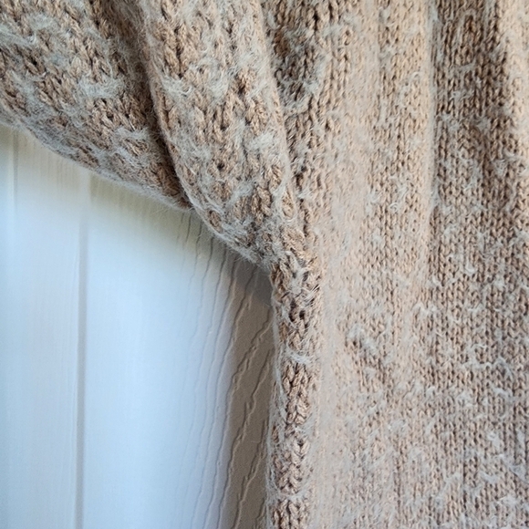 Mossimo Open Front Button Cardigan Sweater Khaki Cream Long Sleeve Sweater - Picture 4 of 13